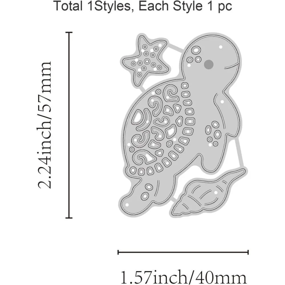 Turtle Metal Cutting Dies – Animal Die Cuts for Cards & Crafts