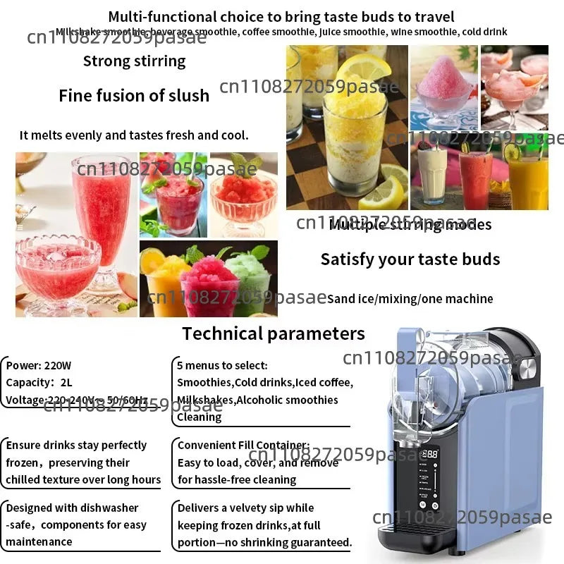 2L Electric Slushie & Ice Cream Maker with Ice Shaver – 220W