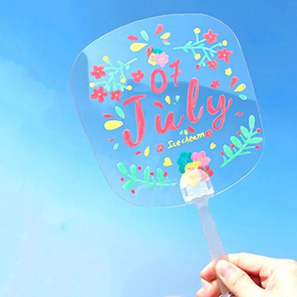 Blank Round Handheld Fan for Kids – DIY Painting & Graffiti