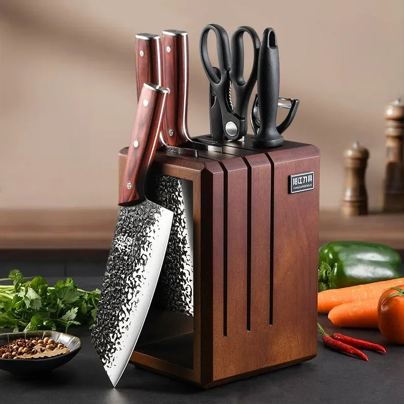 PLYS 8-Piece Sandalwood Chef Knife Set – Forged Stainless Steel