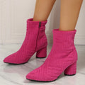 Women's Suede Ankle Boots – Pointed Toe Square Heel | YBQJOO