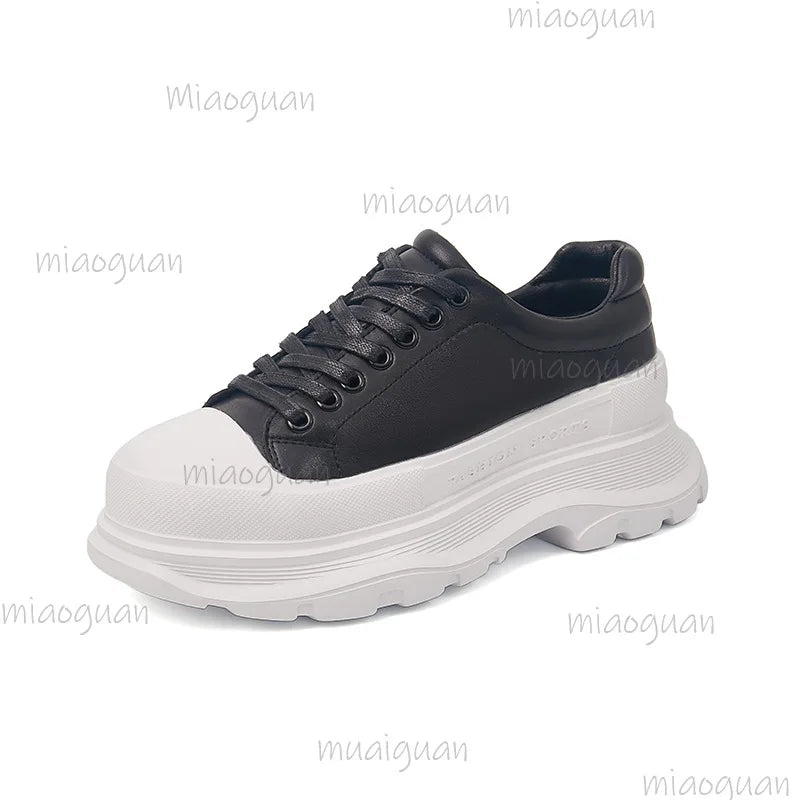 Women's Thick Sole Dad Sneakers – Lace-Up Fashion Sport Shoes