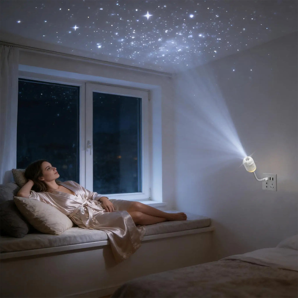 2-in-1 Projector Night Light | 360° Rotation & 5 Film Slides