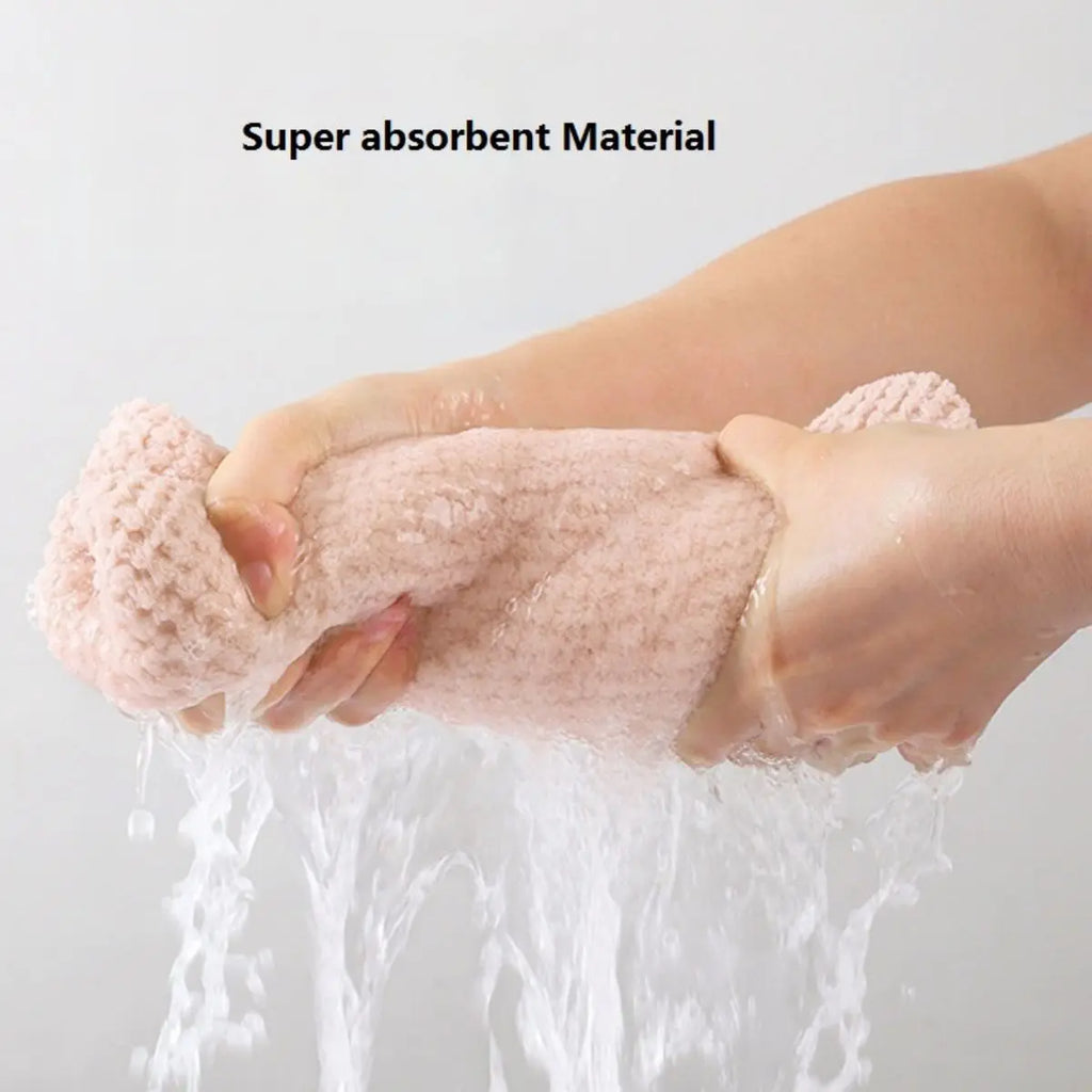 Absorbent Hair Towel Wrap with Button Closure – 9.8"×25.5"