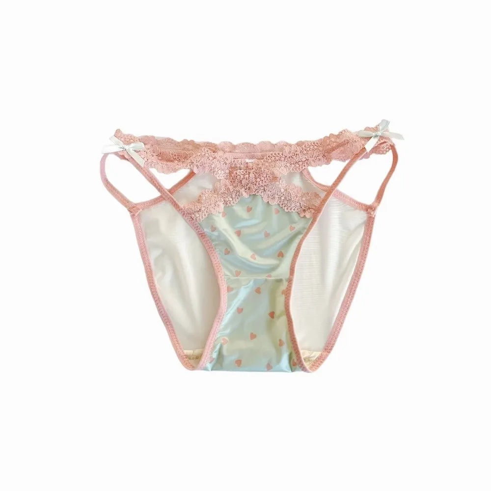 Women's Low Waist Lace Mesh Briefs – Cotton Crotch Underwear