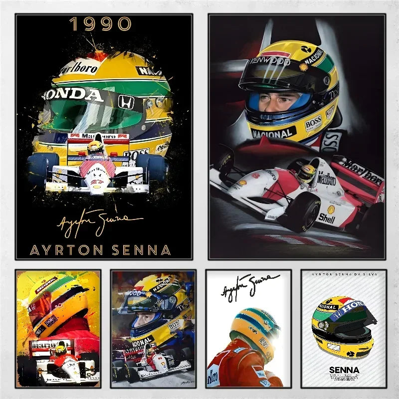 Senna F1 Helmet World Champion Poster – Wall Art Sticker