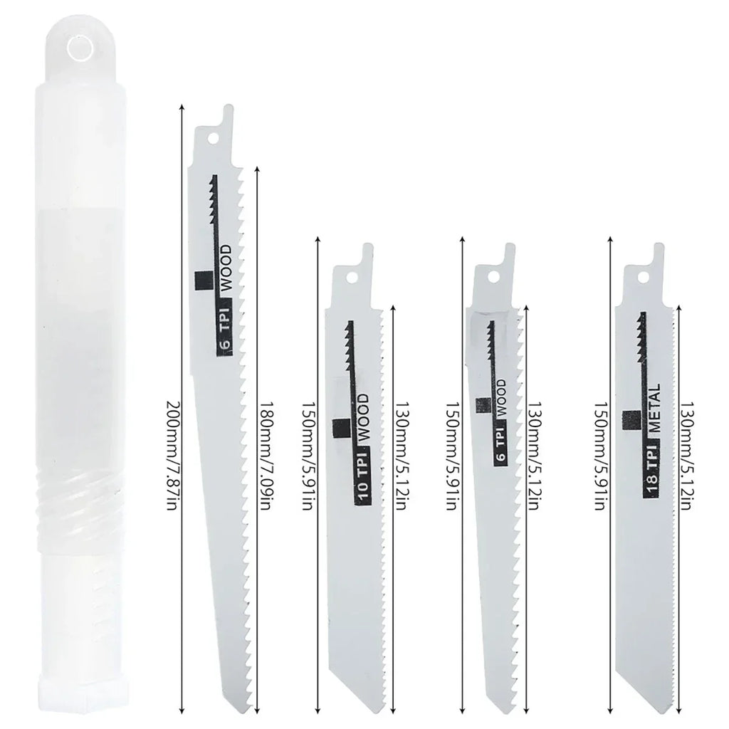 10-Piece Reciprocating Saw Blades – Wood, Metal & Plastic