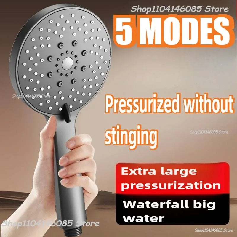 5-Mode High Pressure Handheld Shower Head | Black Water Saving