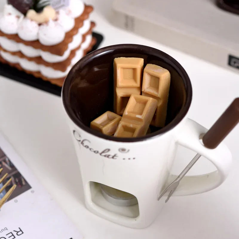 European Candle Cup Cheese Chocolate Melting Ceramic Mug Heating Food