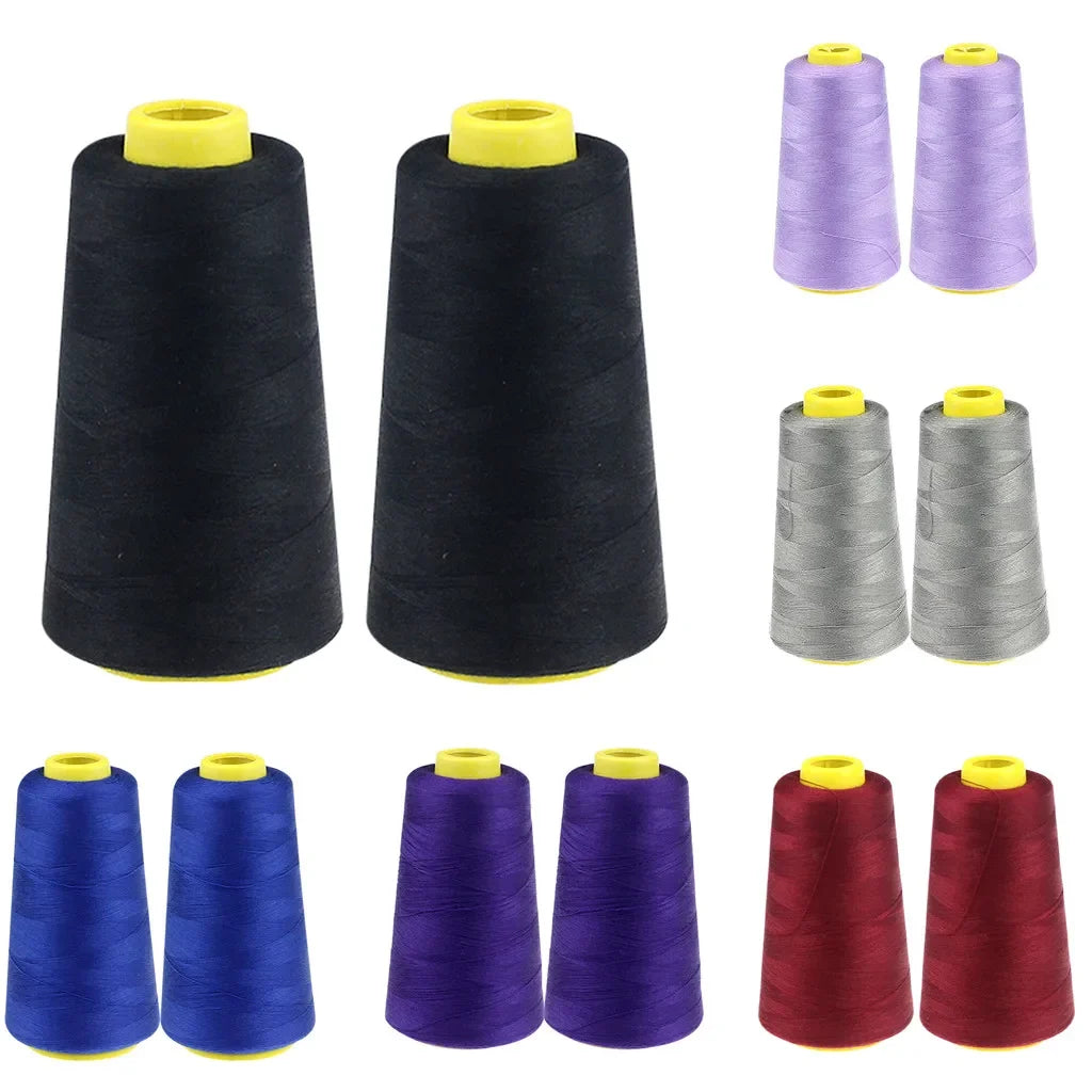 2-Pack Sewing Thread 2300 Yards Each – White & Black Spools