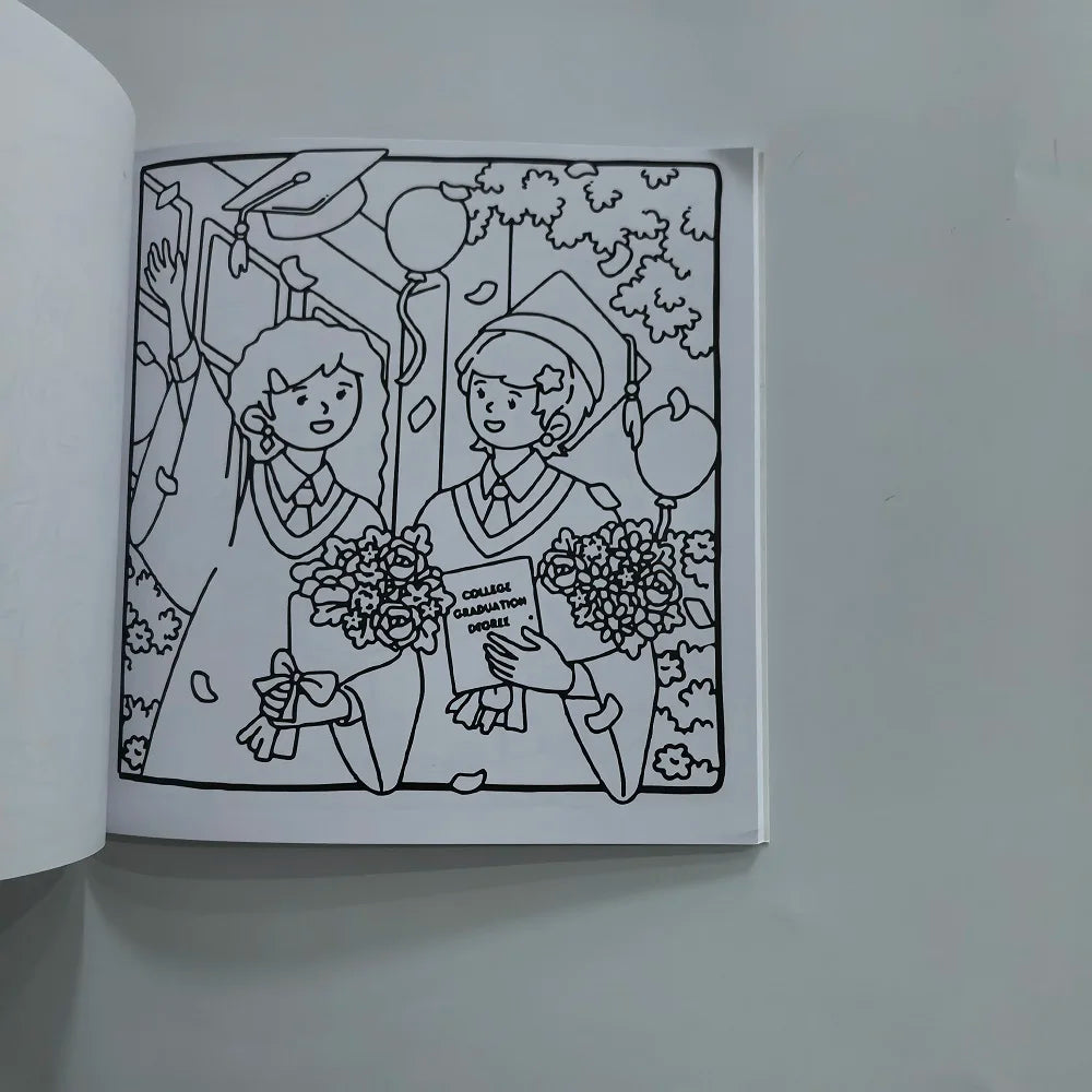Bestie Goals Cute Easy Coloring Book Friend Stress Relief Drawing