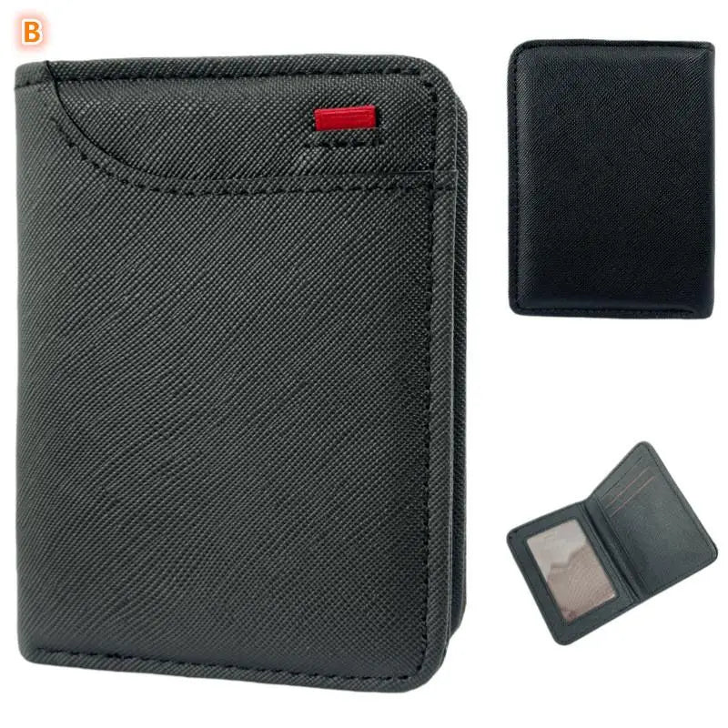 Men's Slim Bifold PU Leather Wallet – Card & Cash Holder
