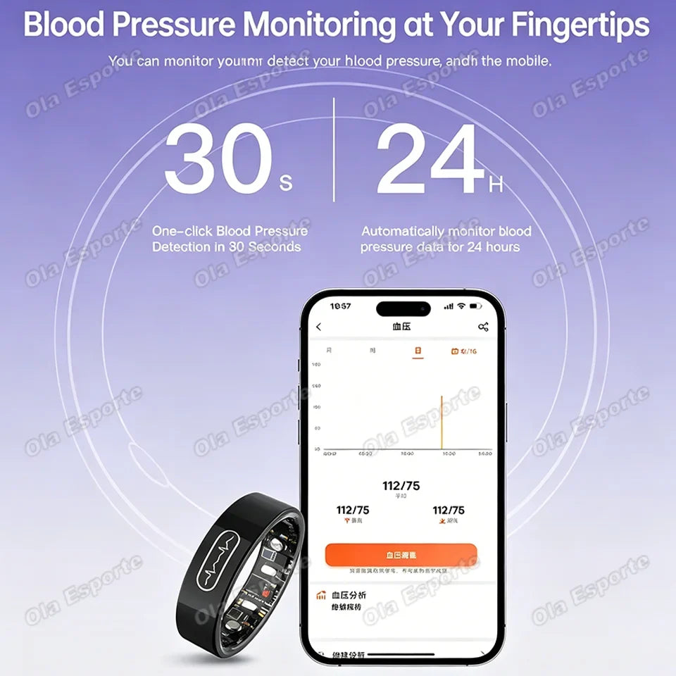 AI ECG Smart Ring – Heart Rate, Blood Pressure & Sleep Monitor