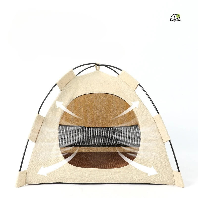 Foldable Pet Tent House – Breathable Cat & Dog Nest All Seasons