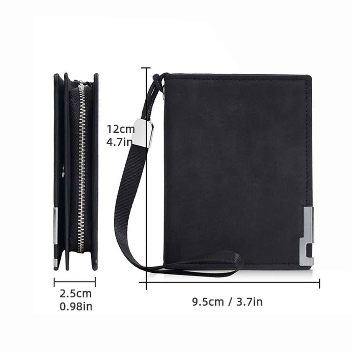 Men's Retro Short PU Leather Wallet | Snap & Zipper