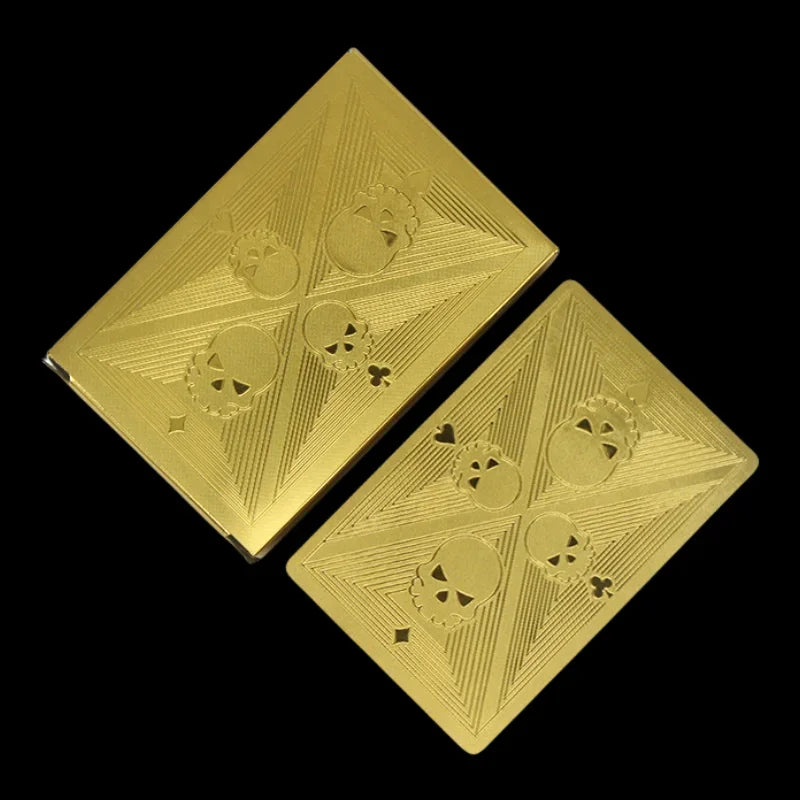 Gold Foil Skull PVC Playing Cards – Waterproof Poker Deck