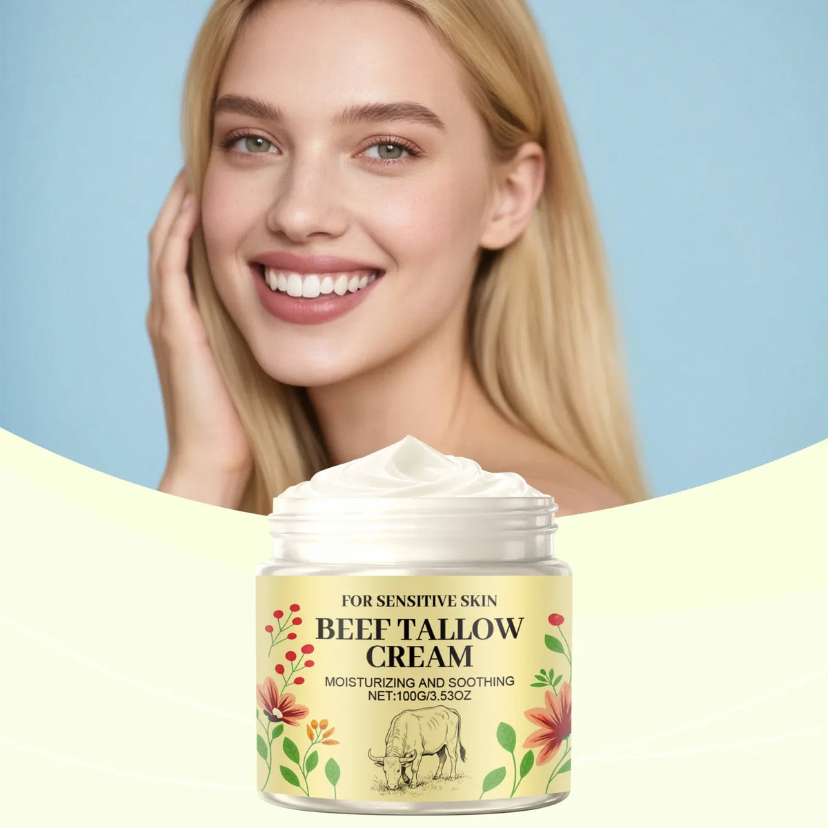Beef Tallow Body Cream – Deep Moisturizing Skincare 100g