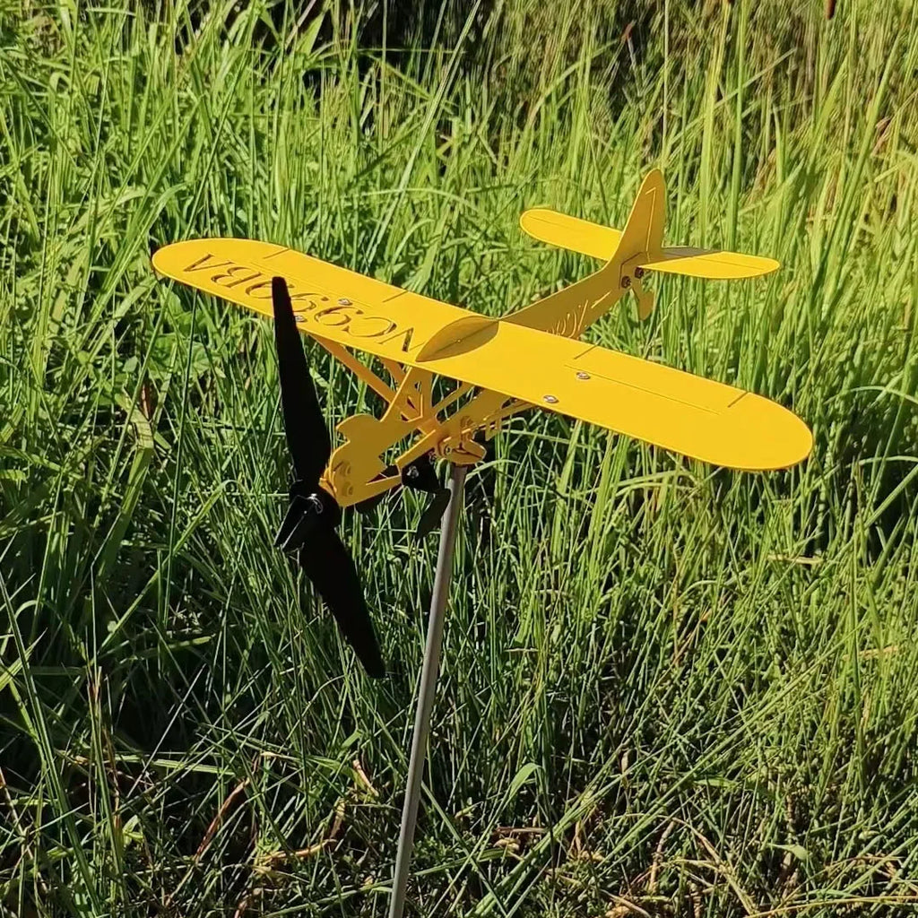 3D Airplane Wind Spinner Metal Weather Vane Garden Ornament