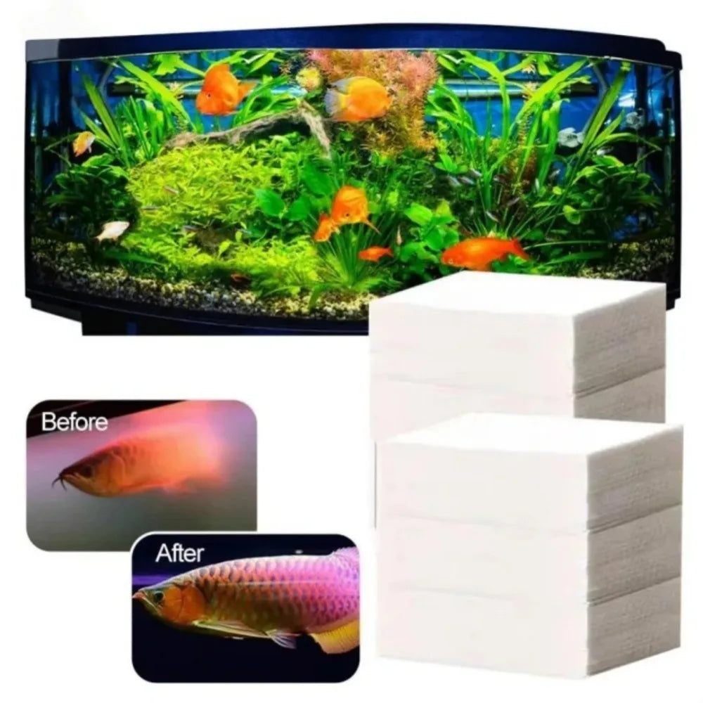 50-Pack Aquarium Filter Paper – Non-Woven Water Purification Pads