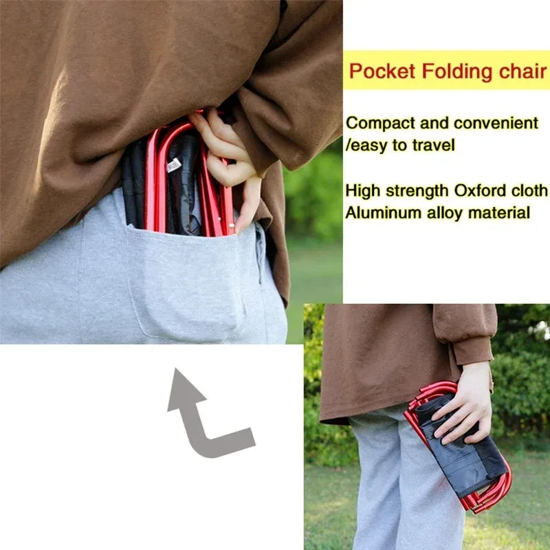 Golden Aluminum Folding Camping Chair with Carry Bag