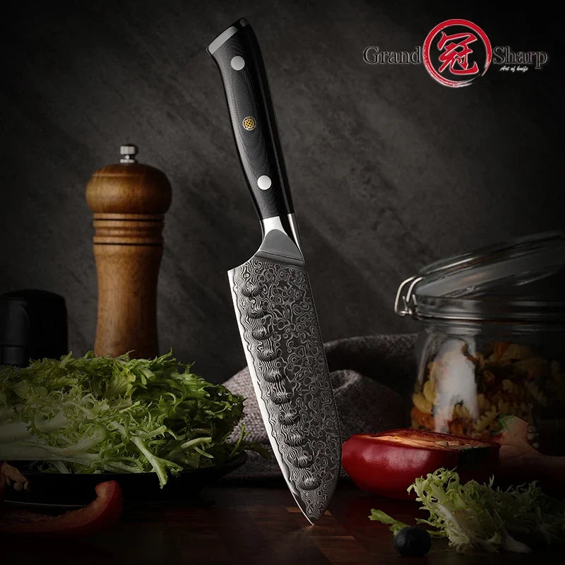 5-Inch Santoku Knife – 67-Layer AUS-10 Damascus Steel Chef Knife