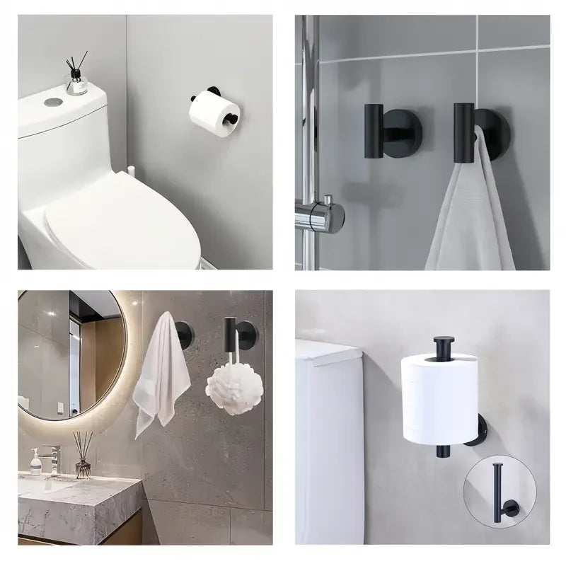 3-Piece Stainless Steel Bathroom Hardware Set | Towel & Paper Holder