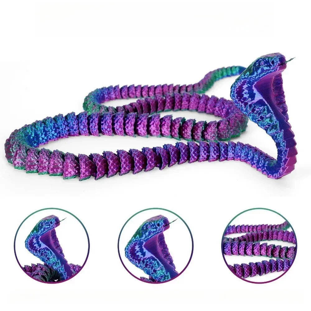 3D Printed Snake Figure Desk Accessories Toy Kid Dragon Room Desktop
