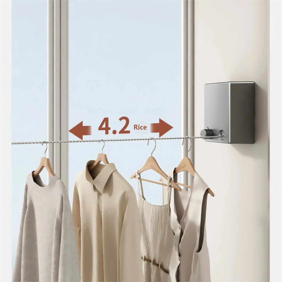 Retractable Clothesline Wall-Mount Space-Saving Drying Rack