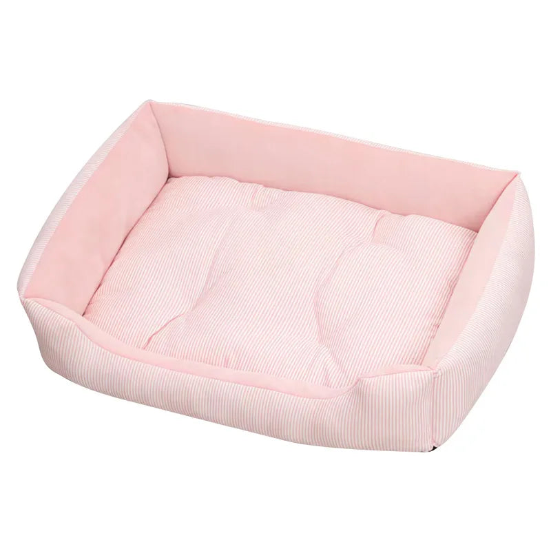 Simple Striped Pet House Suitable All Seasons Crystal Fleece Cat