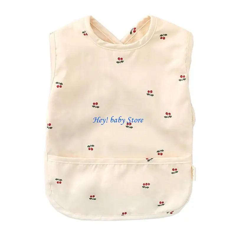 Baby Waterproof Feeding Bib with Pocket | Sleeveless Smock 0–18M