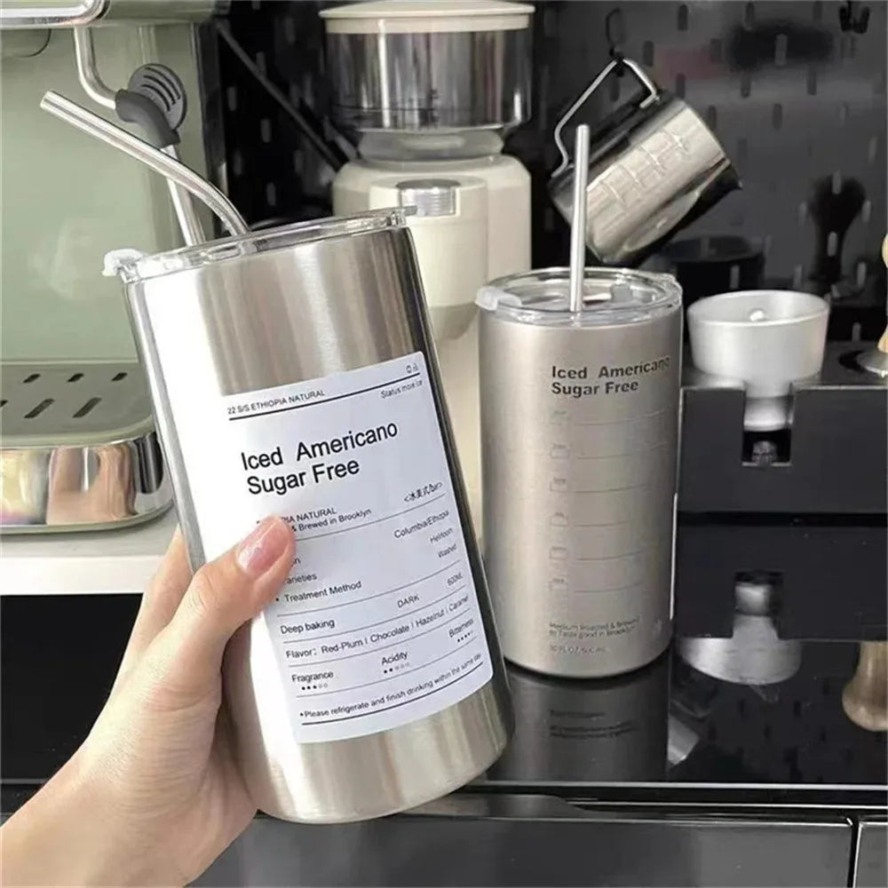 600ml Insulated Thermos Cup | 304 Stainless Steel Coffee Mug