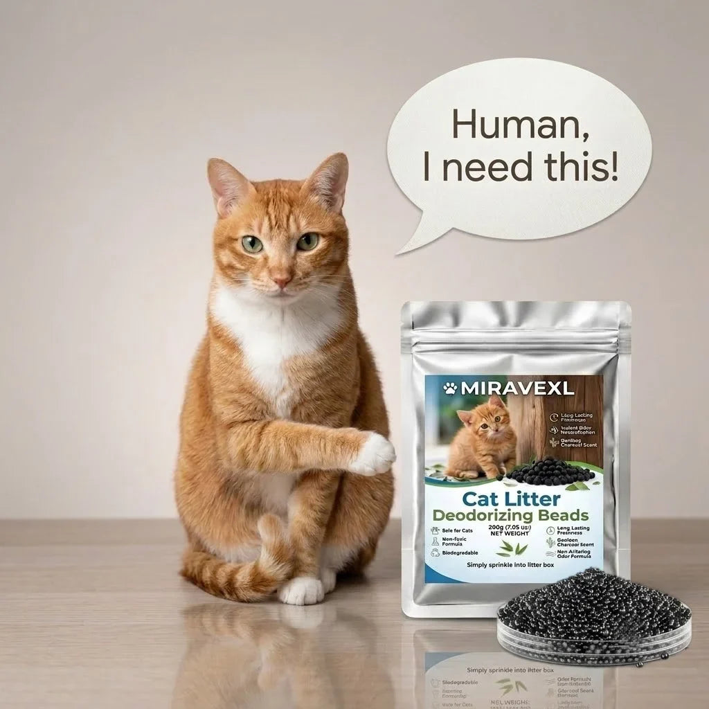 MIRAVEXL Activated Carbon Cat Litter Deodorizing Beads 200g