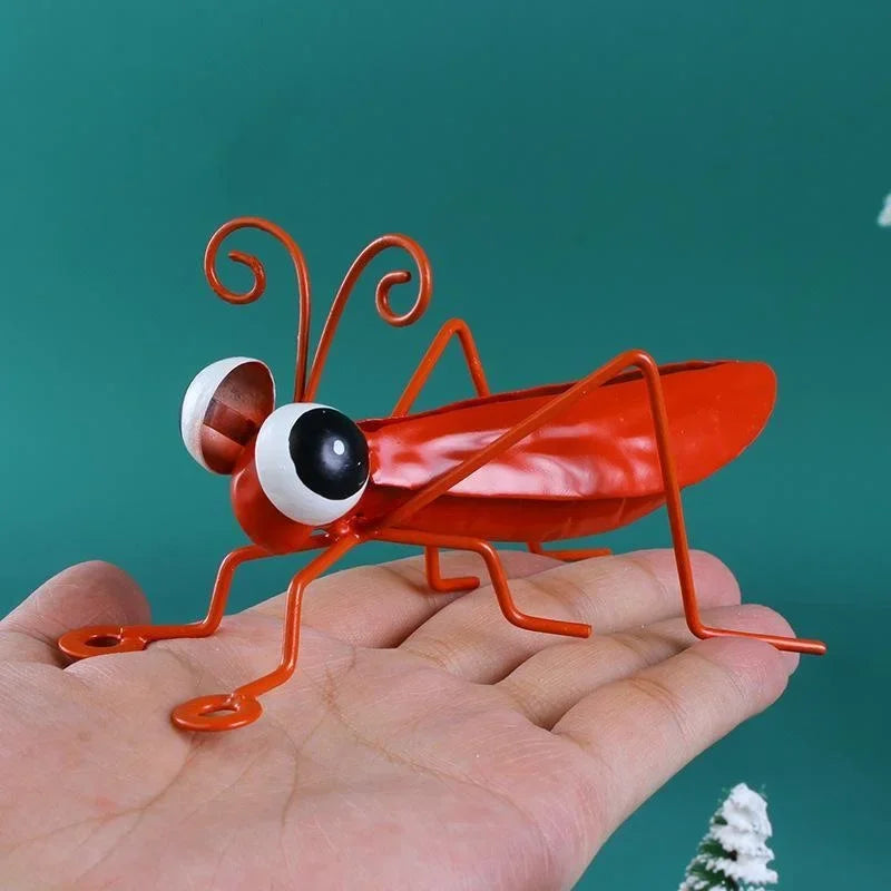 Colorful Metal Grasshopper Garden Sculpture & Outdoor Wall Art