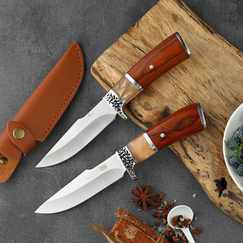 4" Stainless Steel Boning Knife – Wood Handle Meat Cleaver