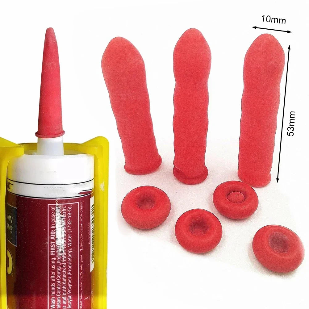 Lot Red Caulking Gun Nozzles Cap Caulk Saving Sealer Saver Open Tube