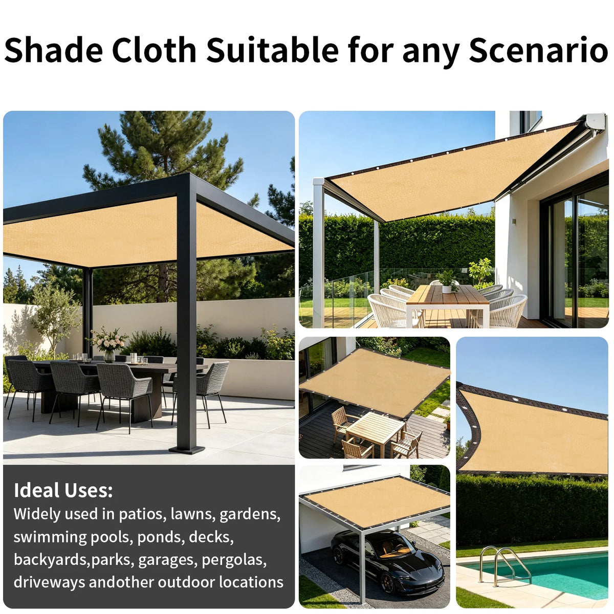 UV Sun Shade Net with Grommets | Garden & Outdoor Canopy