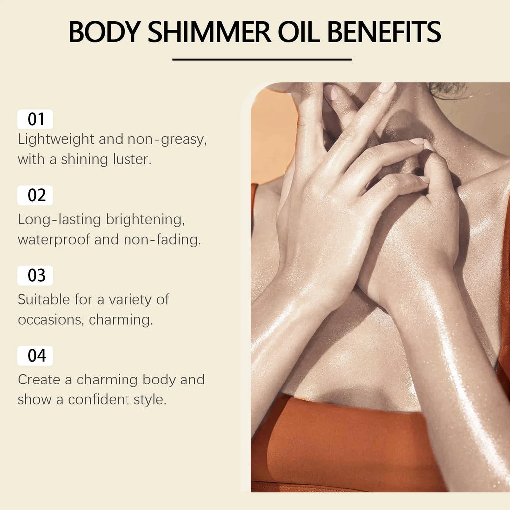 EELHOE 3D Shimmer Body Oil – Diamond Glitter Highlighter 100ml