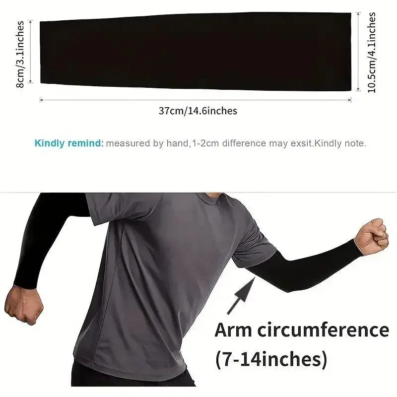 Cooling Ice Silk Arm Sleeves – UV Sun Protection for Men & Women