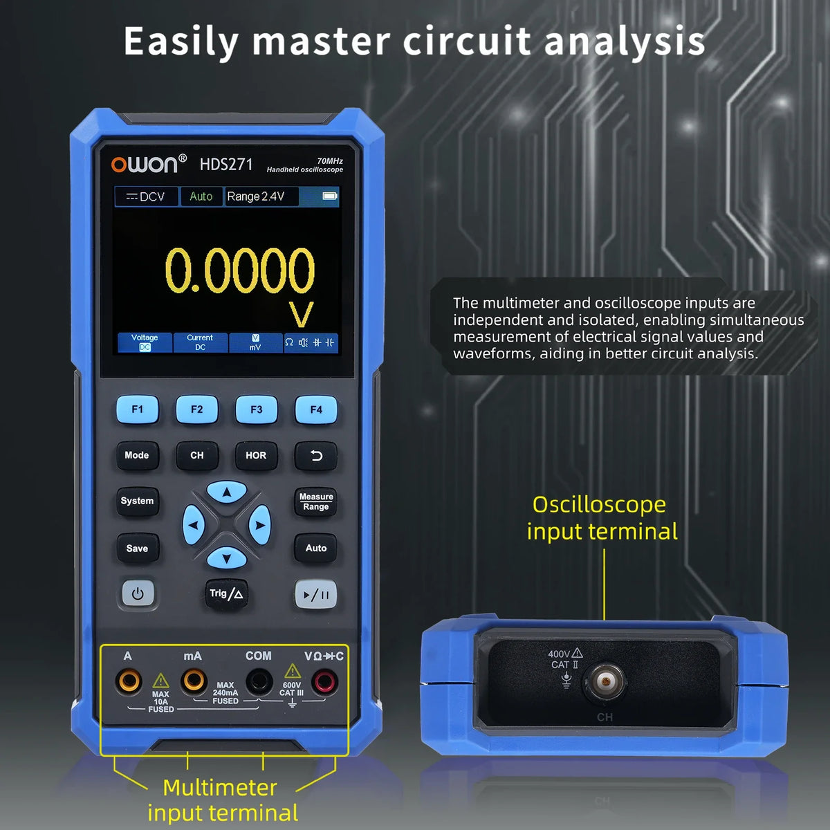 Oscilloscope Multimeter Waveform Generator 70MHz Single Channel