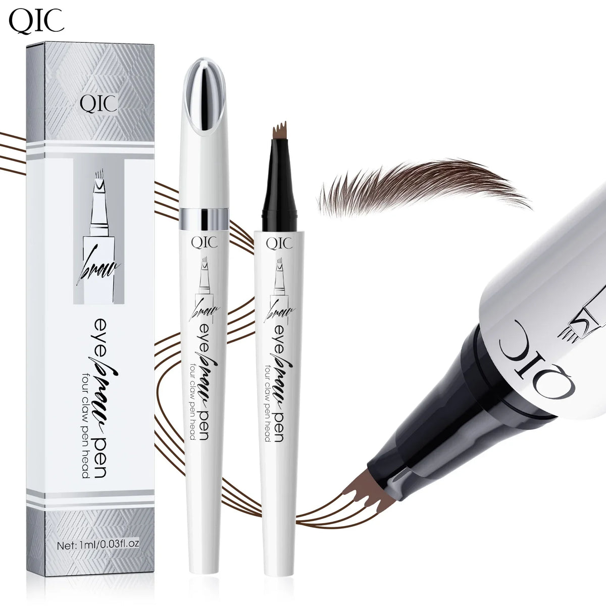 QIC 4-Tip Microblading Brow Pen – Waterproof & Long-Lasting