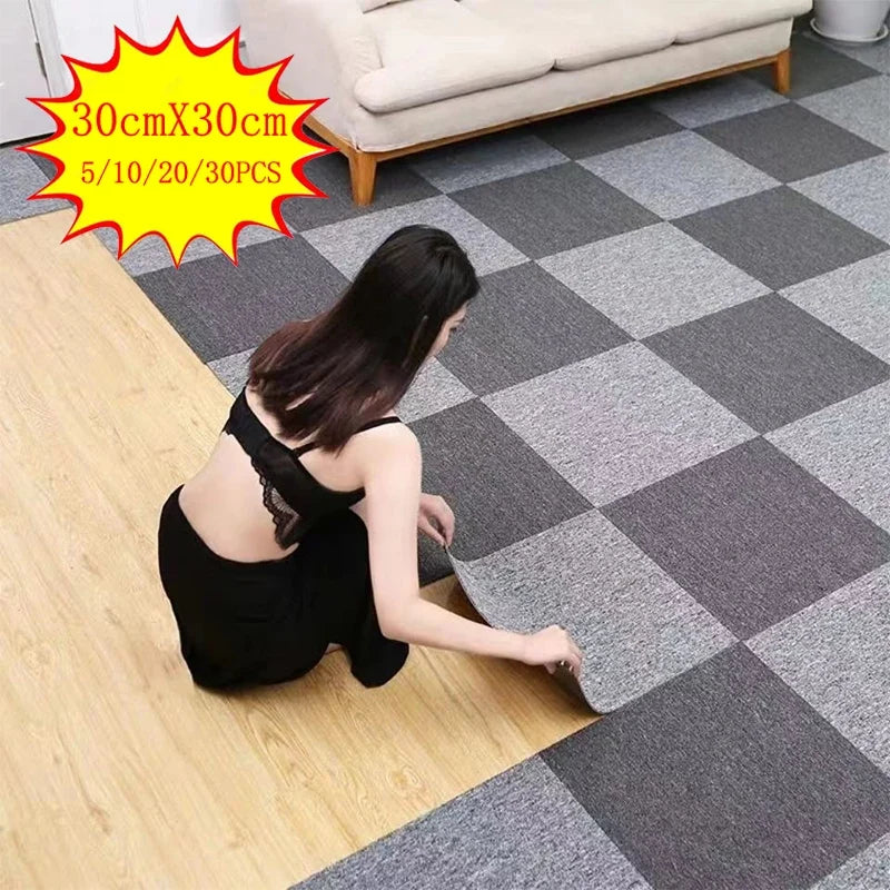 Self-Adhesive Anti-Slip Carpet Tiles 30x30cm | Peel & Stick Mat