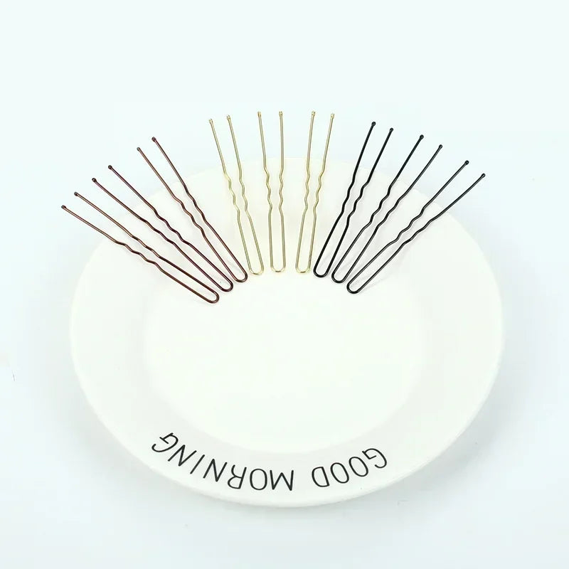 250 Pcs U-Shaped Metal Bobby Pins 7cm Waved Hair Clips Set