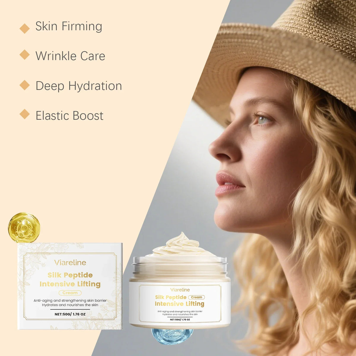 Viareline Silk Peptide Lifting & Firming Face Cream 50g