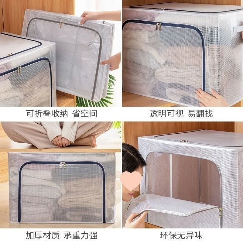 Large Transparent Clothes Storage Box | Wardrobe Organizer