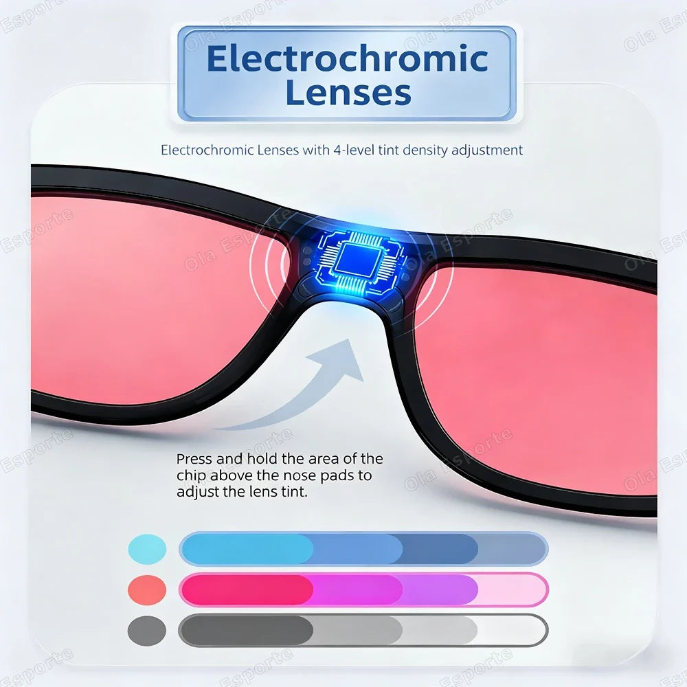 Smart Bluetooth Sunglasses | Electrochromic Lens & AI Audio