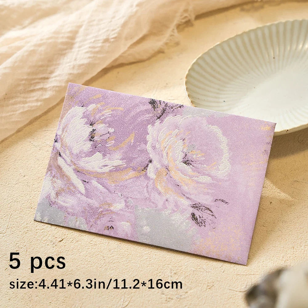 5 Vintage Floral Letterhead Series Special Paper Gilded Embossed