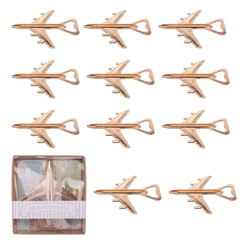 A36T-Pack 12 Airplane Bottle Opener Box Air Plane Travel Beer Party