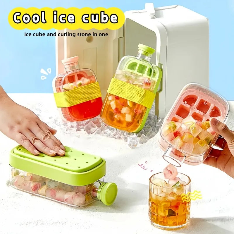 2-in-1 Portable Ice Cube Cup with Straw | Quick Release 800ml