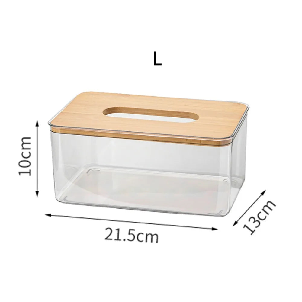 Simple Rectangular Clear Tissue Box Square Paper Living Table Storage