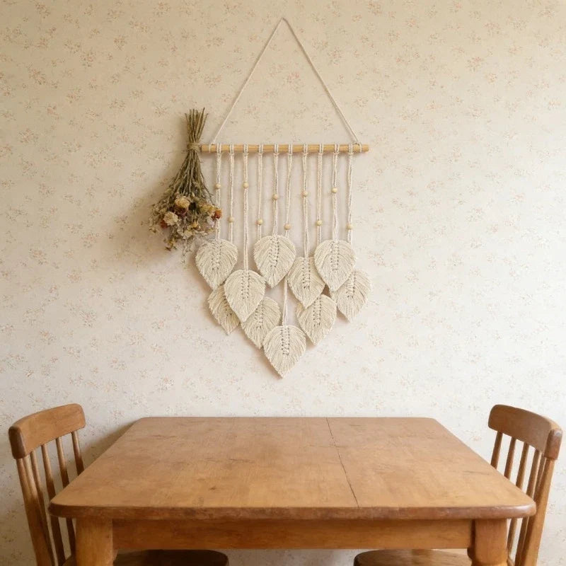 Macrame Leaf Garland Jungle Nursery Decor Green Theme Classroom Room